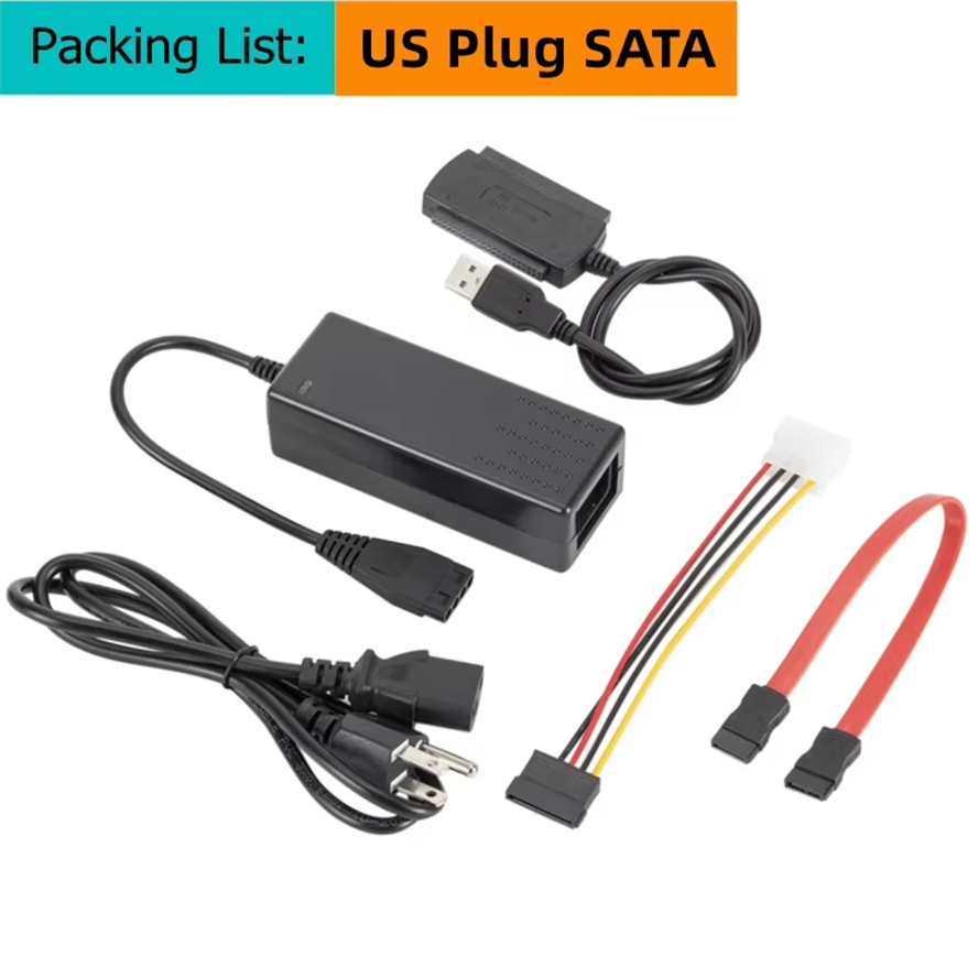 Interfejs USB robić podłączenia dysków twardych 2,5 i 3,5 cala IDE i SATA, adapter konwerter USB 2.0 na IDE SATA S-ATA HDD: Czerwony