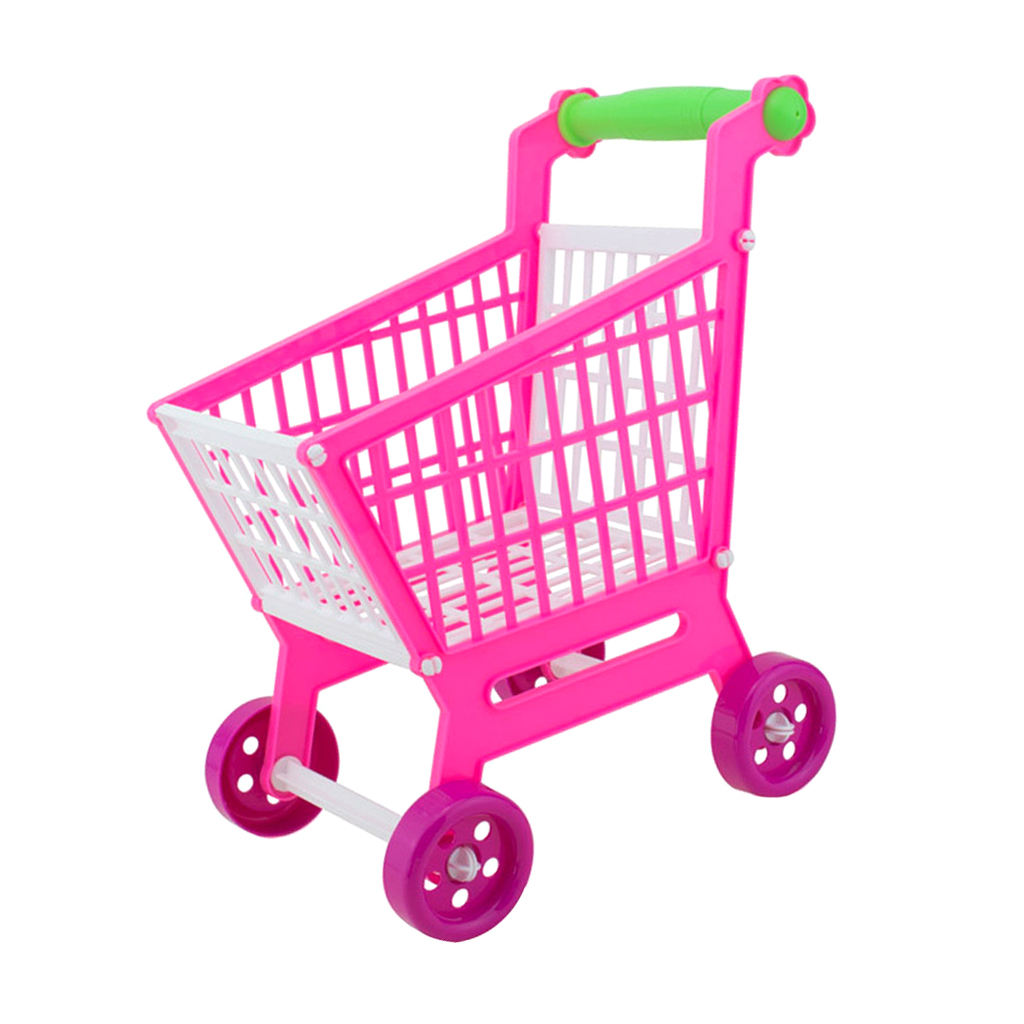 Mini Plastic Kinderen Shopping Hand Trolley Winkelwagen Voor Kinderen Developmental Pretend Rollenspel Toy Playset