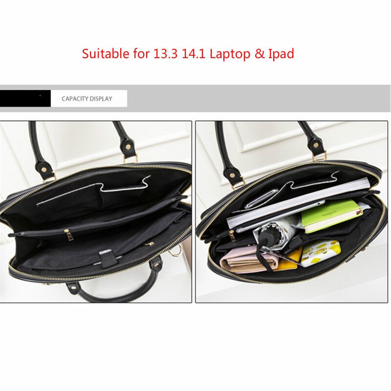 Liiketoiminta naisten salkku laukku nainen nahka kannettava tietokone käsilaukku työ toimisto hyvät crossbody laukut naisten käsilaukut tietokone 14 tuumaa