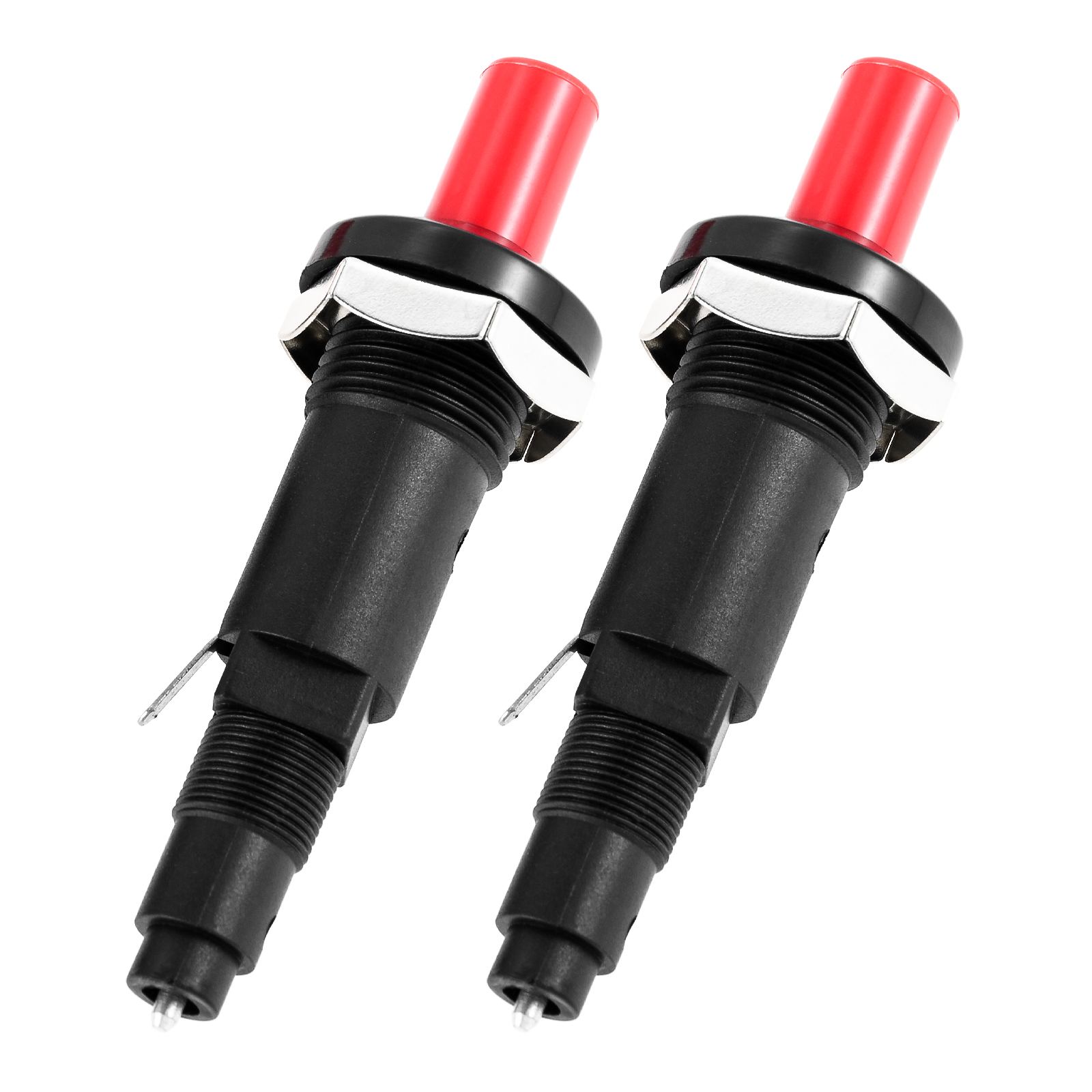 2 Stück Push Button Piezo Zünder Zwei Ausgänge Drücken Funken für Gasgrill/Bereich/Heizung/Herd Sparker Generator Keramikfeuerzeug