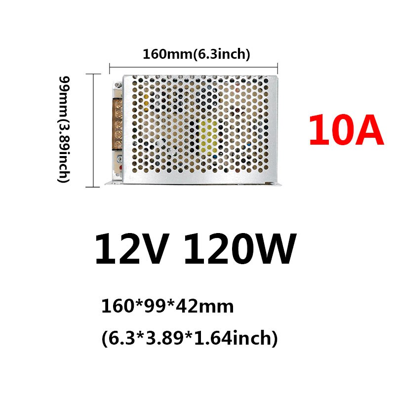 Led driver 220v to 12v 12w/15w/24w/25w/36w/60w/80w/100w/120w til led strømforsyning spænding kontrol lys transformere: 10a 120w 12v