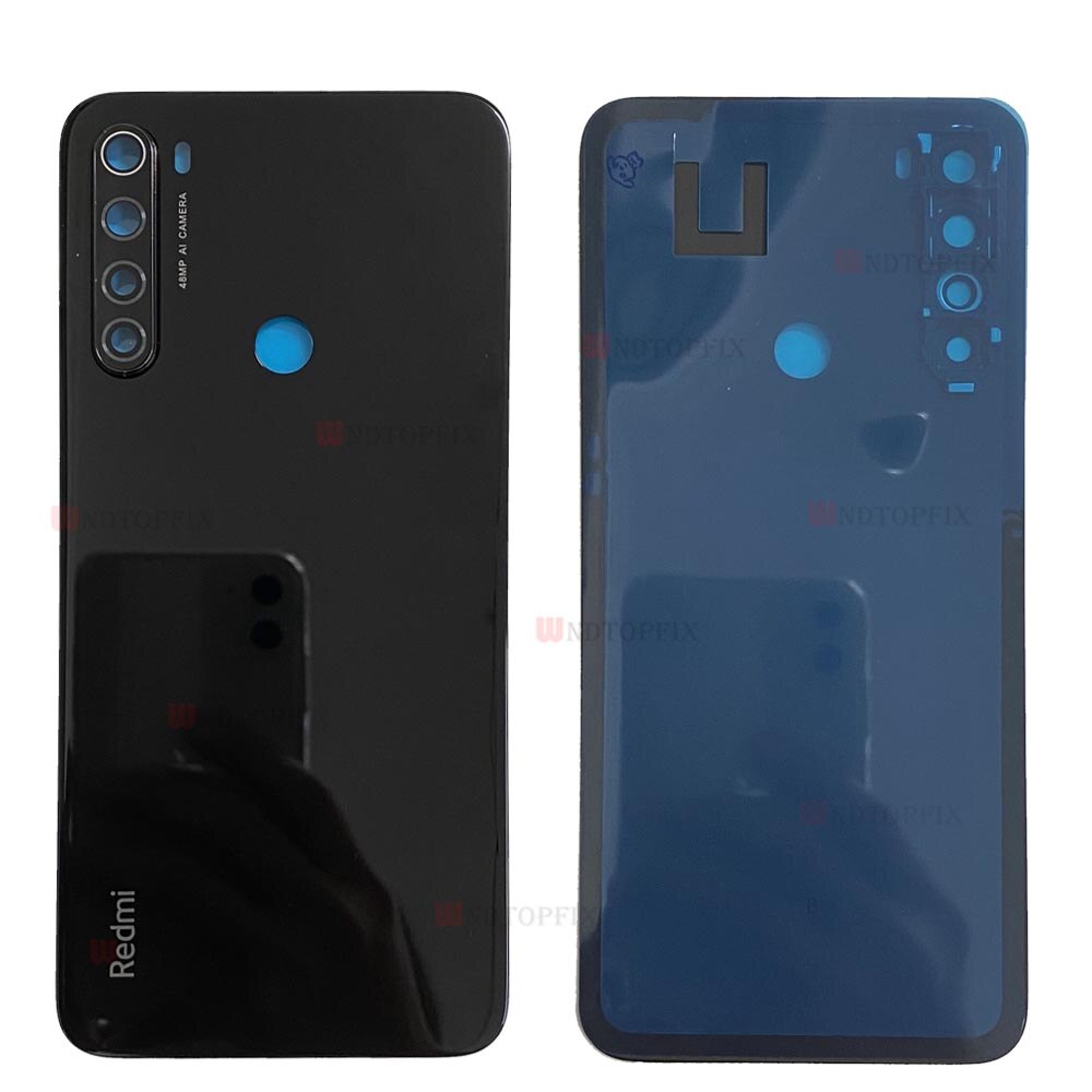 3D Glass For Xiaomi Redmi Note 8 Pro Back Battery Cover Door Rear Glass For Redmi Note 8 Battery Cover Housing Case + Gule