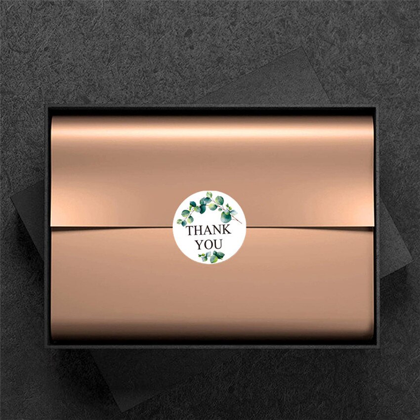 100-500pcs Round Floral thank you stickers Green leaf flower sticker for scrapbooking package seal labels wedding Decor