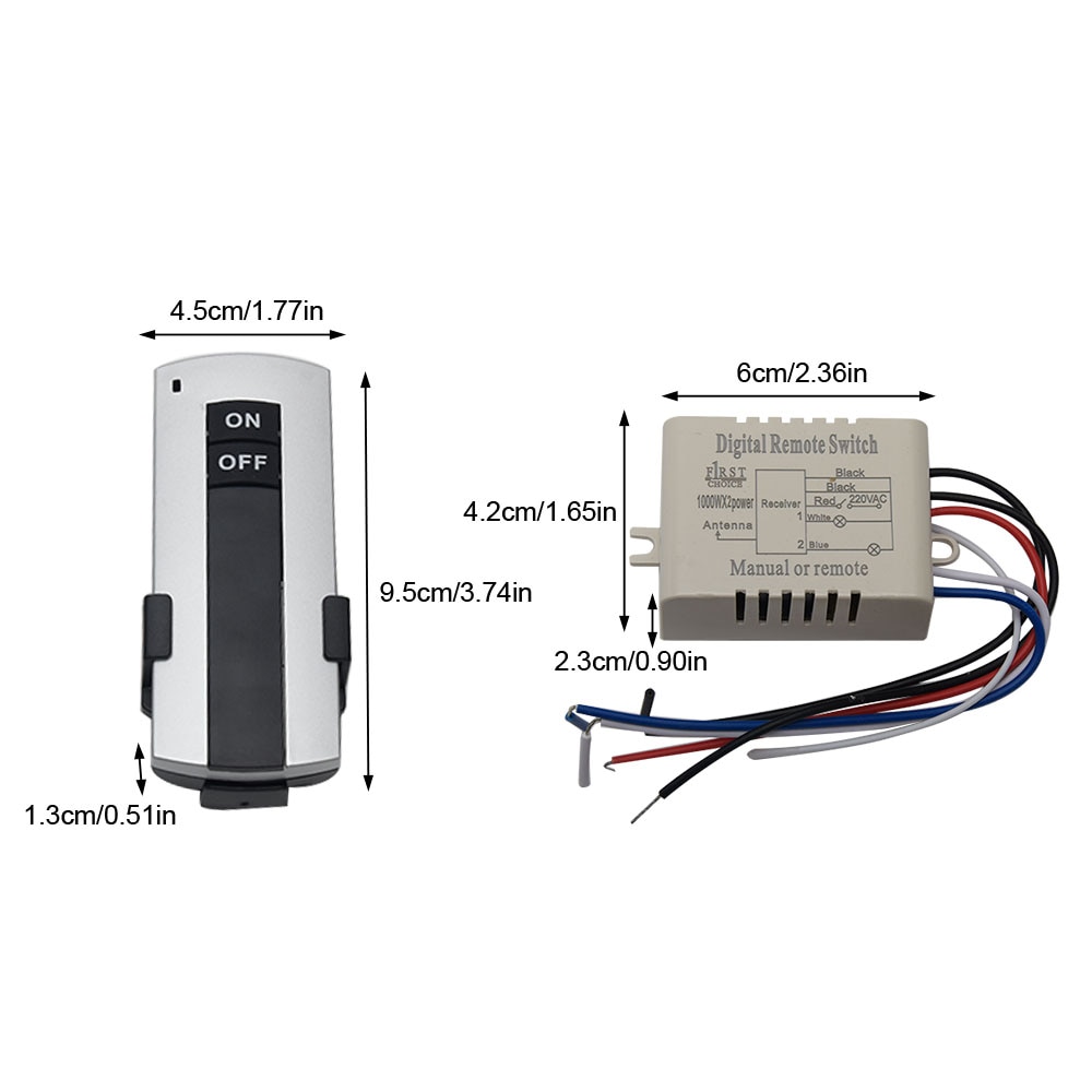 Remote Control Receiver 1/2/3 Ways Wireless ON/OFF LED Ceiling Receiver AC 200V-240V Single Channel Light Remote Switch for Home