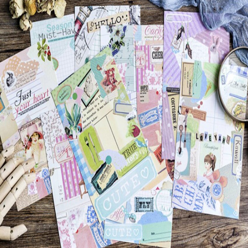 30 stuks/pak originele ansichtkaarten in doos, collage, tijdkaart, berichtlabel, zakelijk of voor begroeting en feest