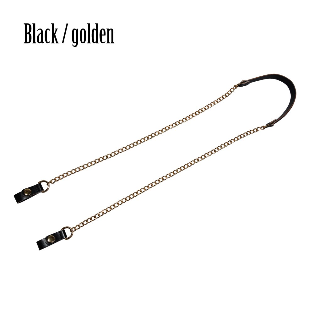 TANQU colorful long Shoulder Bag Chain with Faux Leather Strap Clip closure for OPocket Obag O bag: black golden