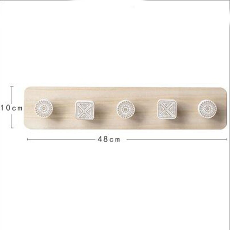 Nordique bois cintre mur crochet maison décoratif vêtements cintres porte-clés mural porte-manteau clé cintre étagère murale: 5 Hooks