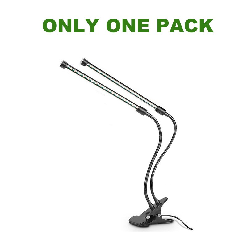Indoor Led Grow Light Phyto Lamp Grow Box Plantaardige Licht Lamp Voor Planten Groeien Led Usb Indoor Groeiende Bloei Voor venster Planten: 1 pack     Two head
