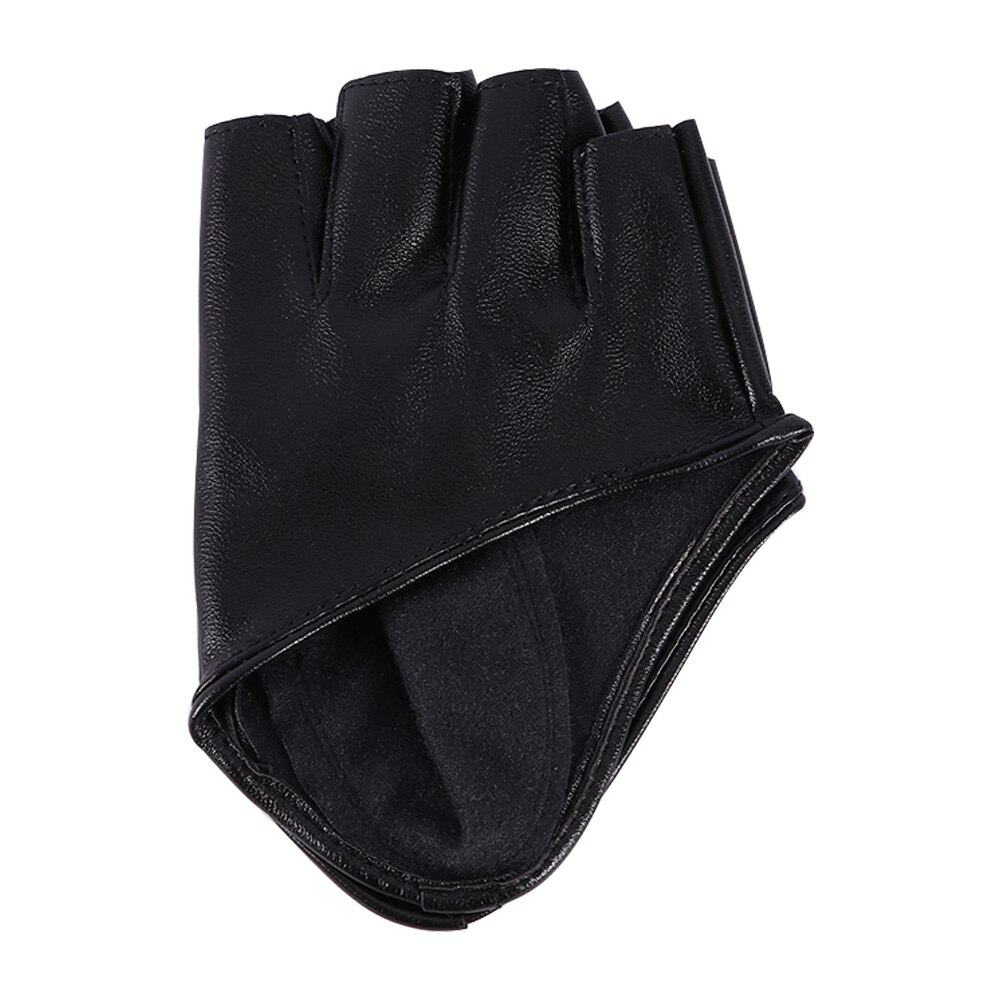 Women's Leather Gloves Half Palm Gloves Half Full Finger Driving Show Jazz Gloves Pole Dance Performance Gloves: 2