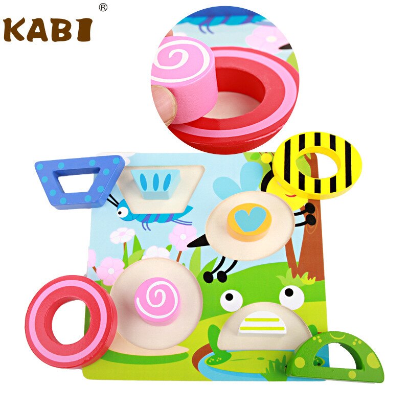 Dei bambini Del Fumetto di Tre-Dimensionale Scena puzzle Di Blocchi Di Costruzione di Legno Insetto Traffico Animali marino Scena Giocattoli Educativi: A