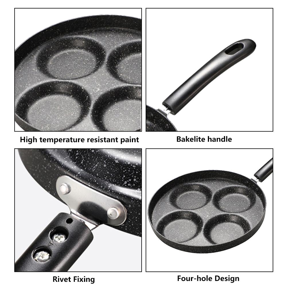 Omelet Pan Mini Maifan Steen Coating Non-stick Vier-Gat Platte Koekenpan Voor Ontbijt Ei Pannenkoek Voor gas Kachels