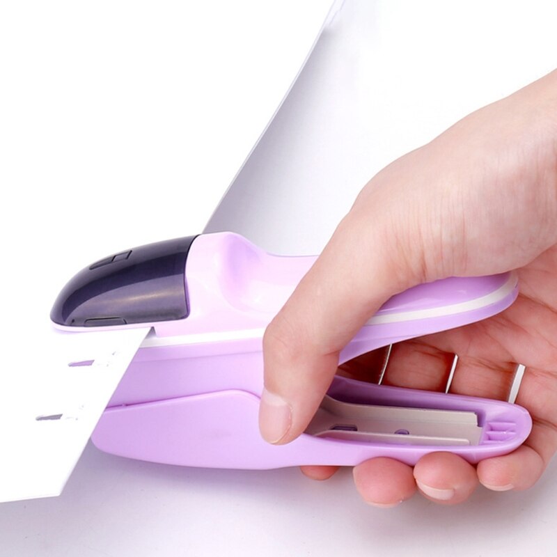 No Staples Nail Free Stapler Mini Cute Paper Book Binding Stapling Machine Stapleless Staplers Stationery Office Supplies