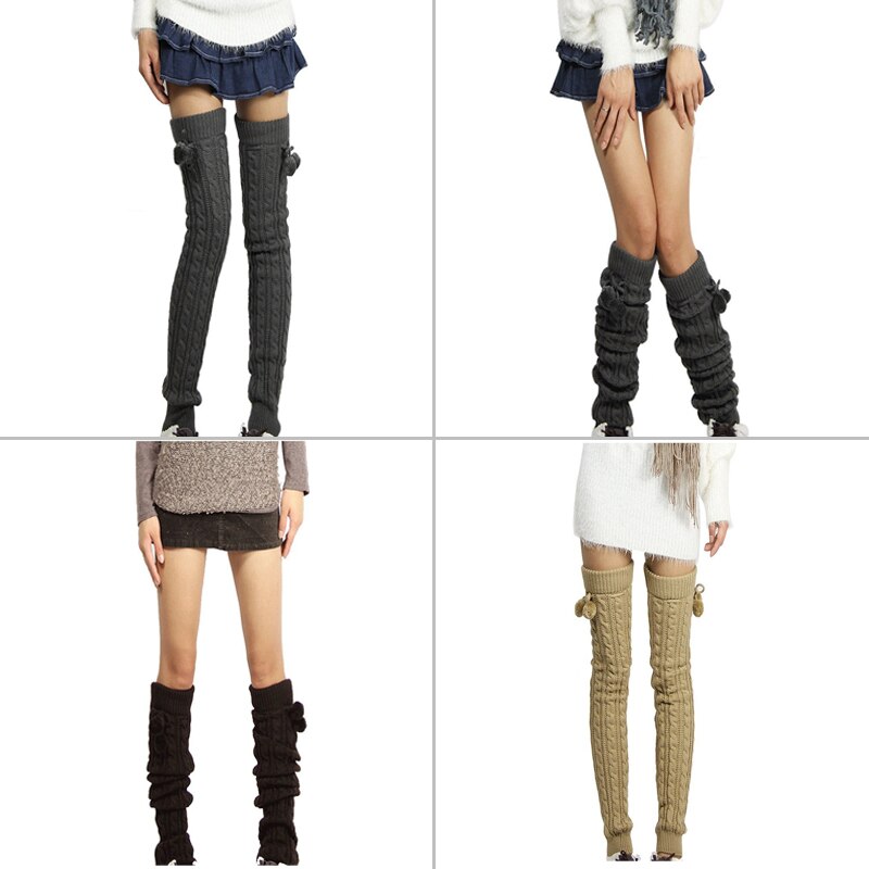 Sparil Vrouwen Winter Lange Legging Warmers Gebreide Stropdas Bal Boot Kniehoge legging Gehaakte Beenwarmers Vrouwelijke