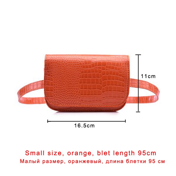 Vintage Waist Bag Women Alligator PU Leather Belt Bag Waist Pack Travel Belt Wallets Fanny Bags Ladies Fit 5.5 inches phones