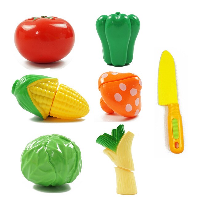 10 PCS Pretend Play Plastic Voedsel Speelgoed Snijden Fruit Groente Voedsel Pretend Play Kinderen Voor Kinderen: Roze