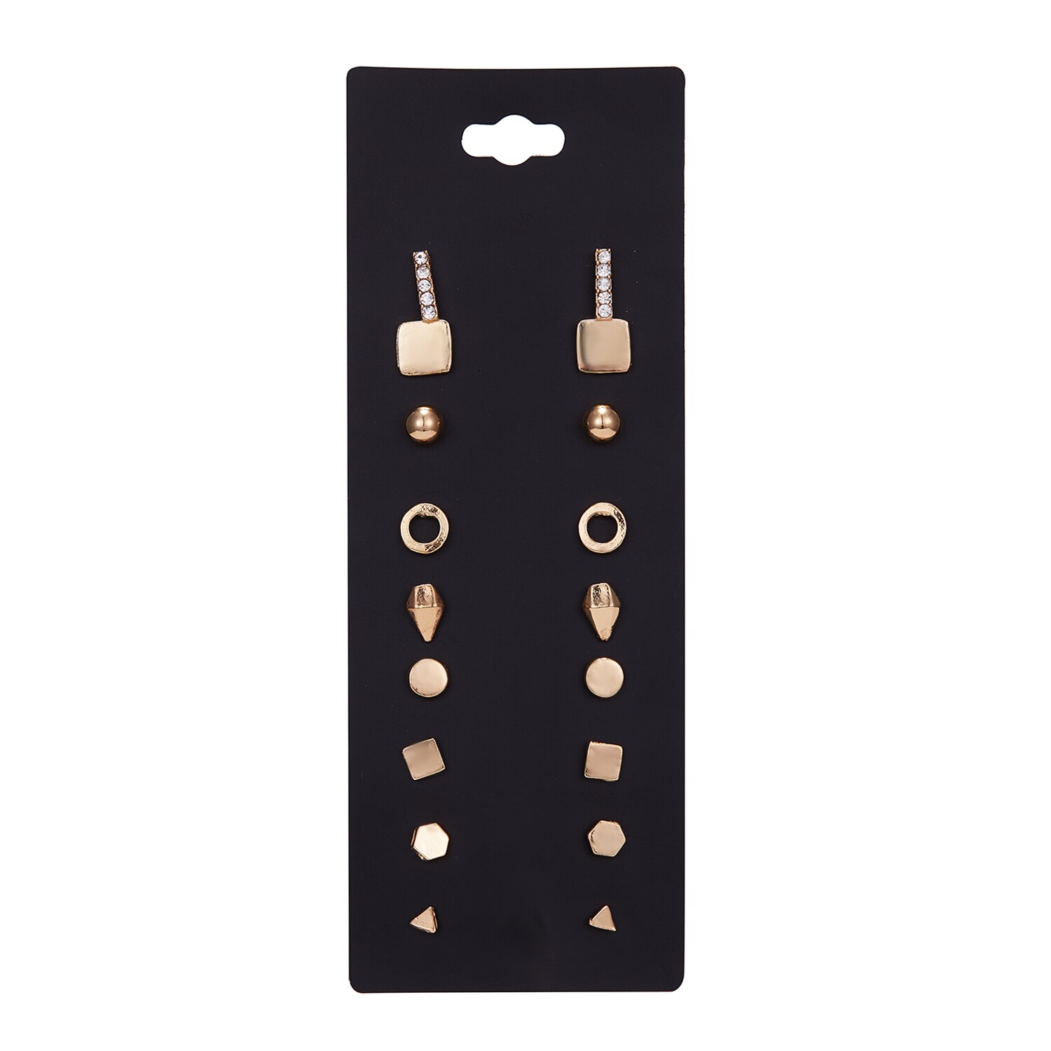 20 Paar/set Vrouwen Girl Rhinestone Crystal Ear Stud Oorbellen Gemengde Stijlen Ronde Kleine Oorbellen Sets Partij Sieraden 2 3 4 5Mm: gold