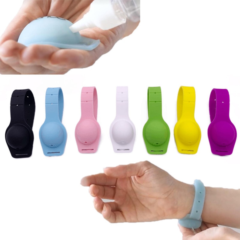 Genanvendelige armbånd håndrensningsarmbånd silikagel bærbar hydroalkoholisk gel dispenser bærbar håndrensningsholder