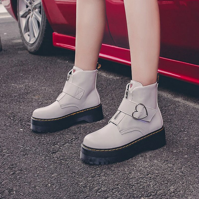 neue Stiefel frauen Dicken Boden Kurze Stiefel Motorrad Stiefel Kurze Stiefel Frauen Zapatos De Mujer