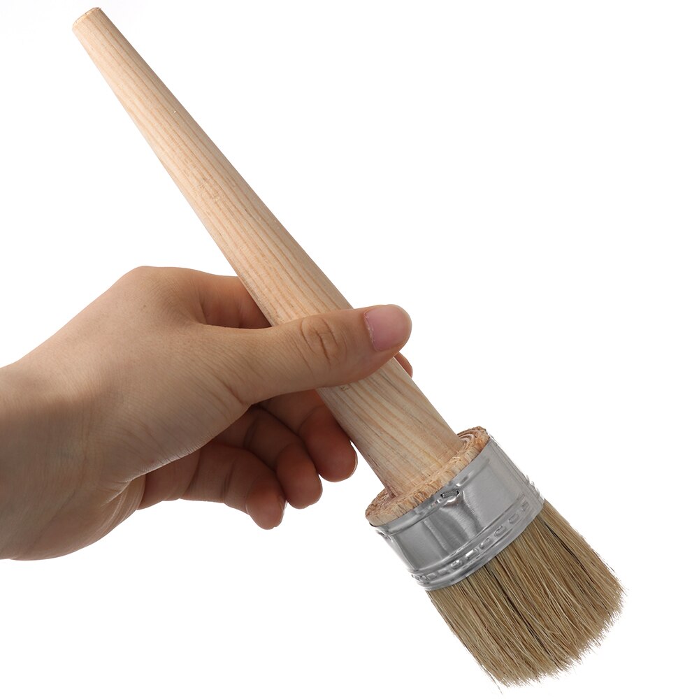 Soft Oil Paint Brush Bristle Chalk Wooden Handle Painting Tool Car Cleaning Drawing Supplies Craft Round Brushes Artist Tools