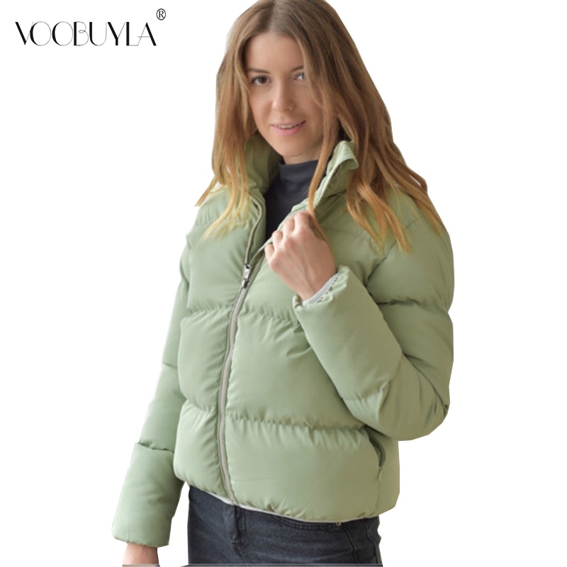 bulle manteau femmes solide Parka col montant surdimensionné court Parka hiver femme bouffant épaissir veste Mujer