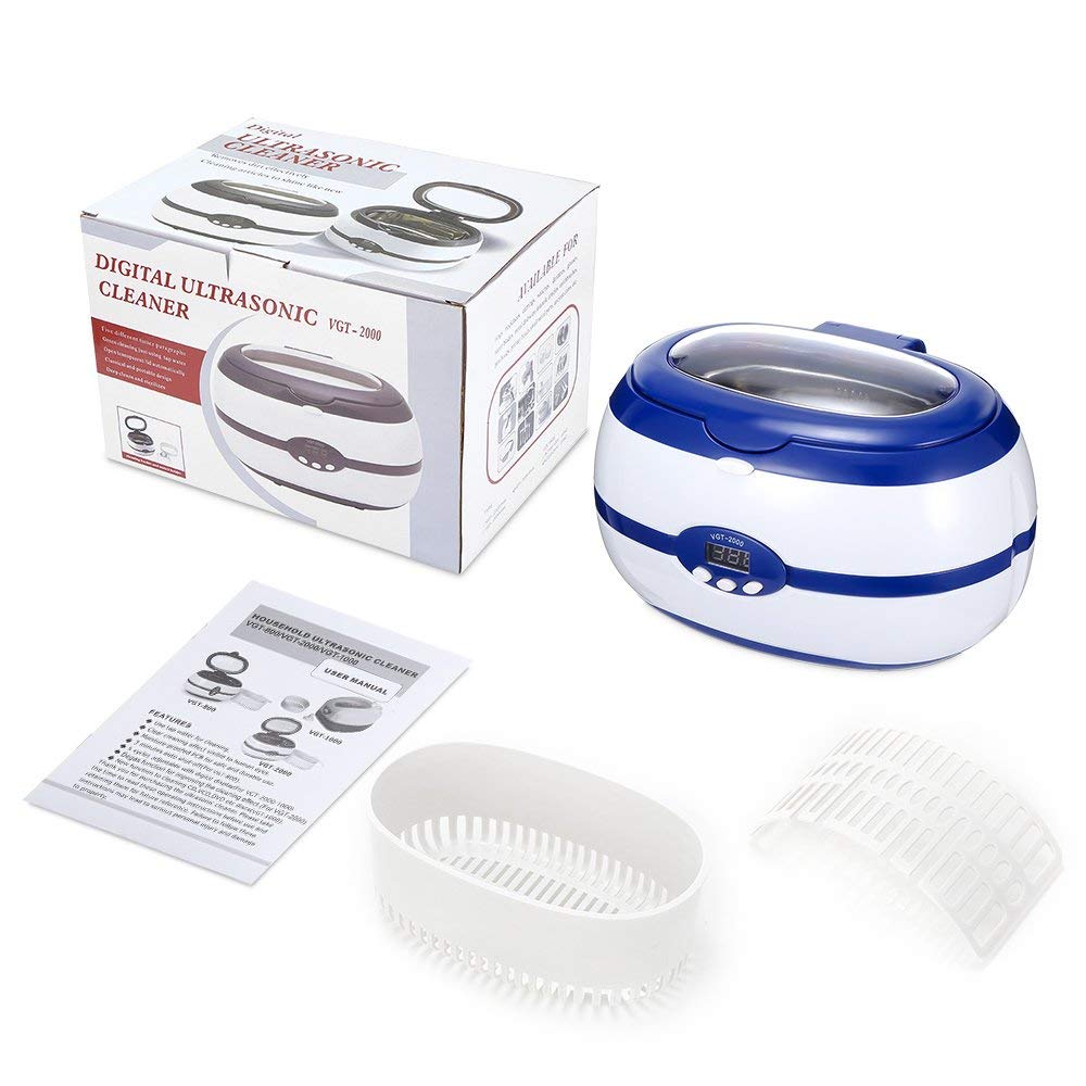 GTSONIC VGT-2000 Ultrasonic Cleaner 600ml 35W for Necklace Earrings Bracelets Dentures Household Ultrasonic Baths