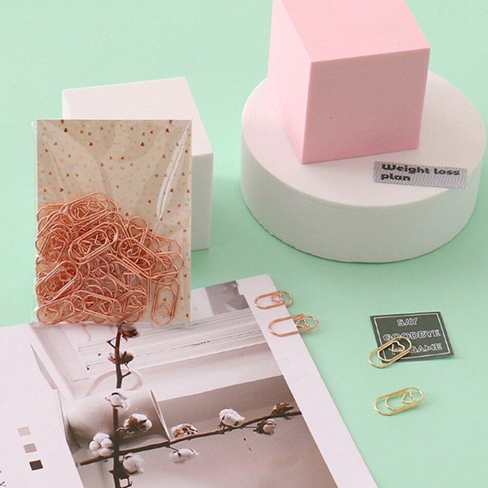 50 sztuk/worek metalowe mini serce różbyć winnym złoto zakładka spinacz robić papieru planista spinacze robić papieru szkolne materiały biurowe