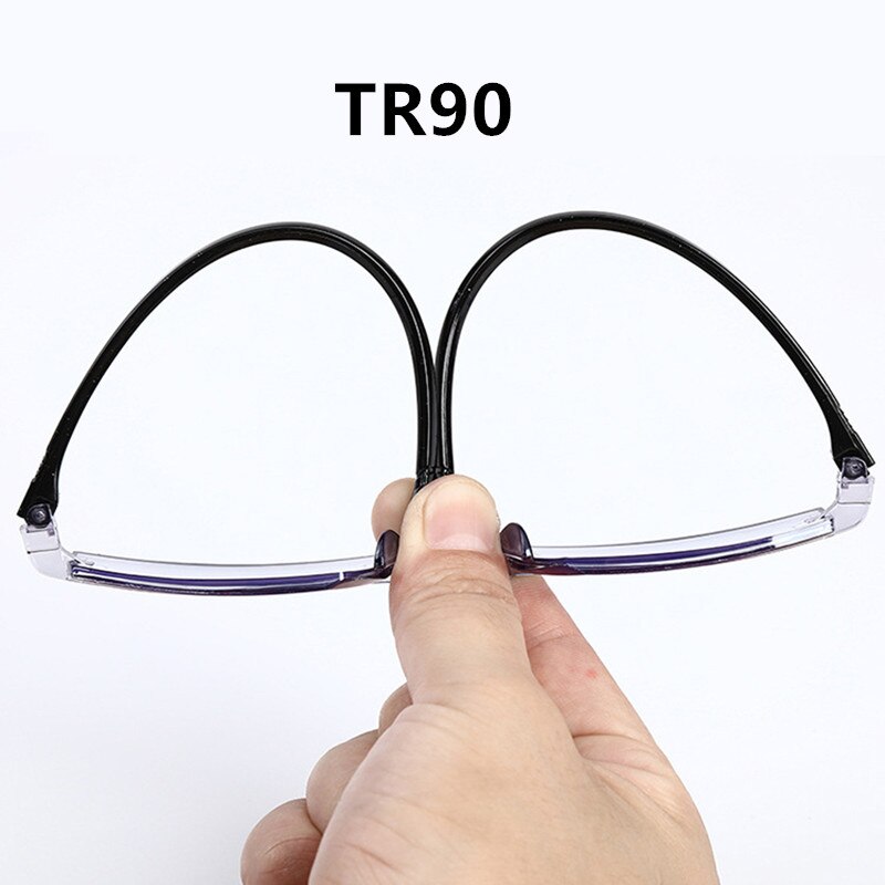 Rimless Cutting Bifocal Reading Glasses Women MenAnti Blue Light Blocking Square Presbyopic Glasses Diopters +1.0 To +4.0