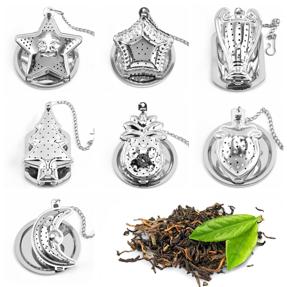 1 Pc Star Moon Tree Shapes Tea Infuser Stainless Steel Reusable Metal Tea Bag Filter Tea Strainer