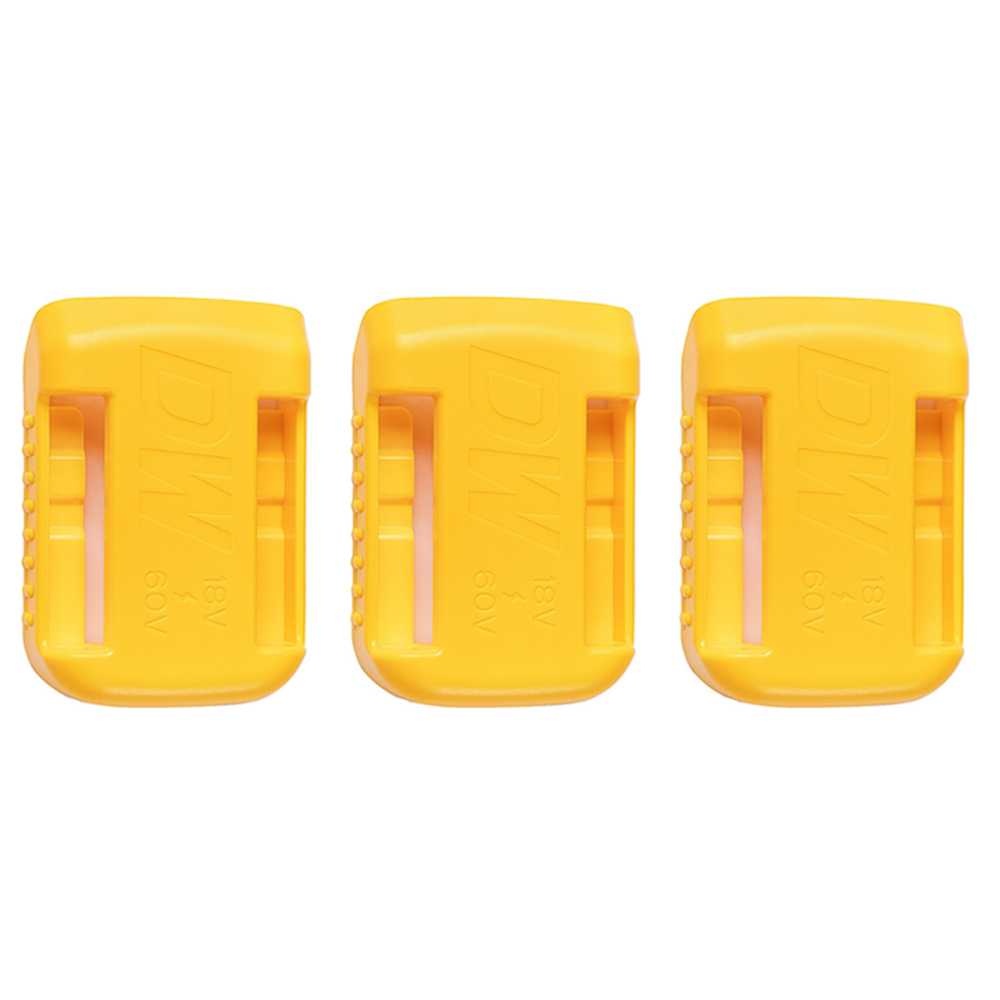 2/3 pcs for Dewalt 18V 20V 60V Battery Holder Wall Storage Mounts Stander Mount Display Hanger Dock Battery Belt Buckle black: 3 pcs yellow