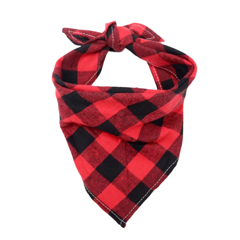 Bavoirs en coton pour grands chiens, Bandana pour chiens de taille moyenne et grande, écharpe triangulaire classique à carreaux pour animaux de compagnie, Golden Retriever, accessoires pour animaux de compagnie: S / Black