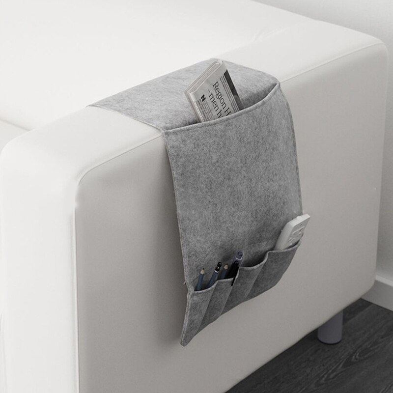 Grå væghængende stil filt opbevaring hængende tasker 6 lommer vægmonteret garderobe hængetasker vægpose kosmetisk legetøj arrangør