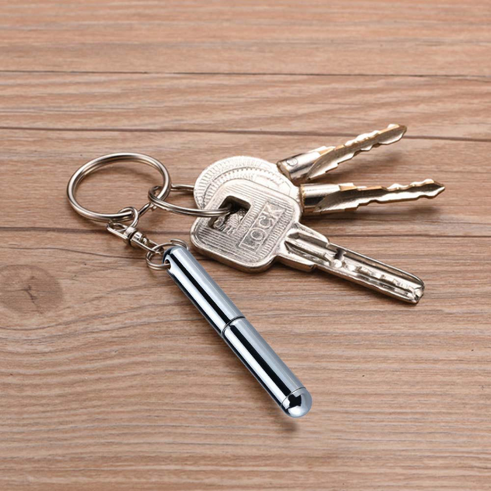 Mini Intrekbare Pen Metalen Sleutelhanger Roestvrij Staal Intrekbare Pen Sleutelhanger