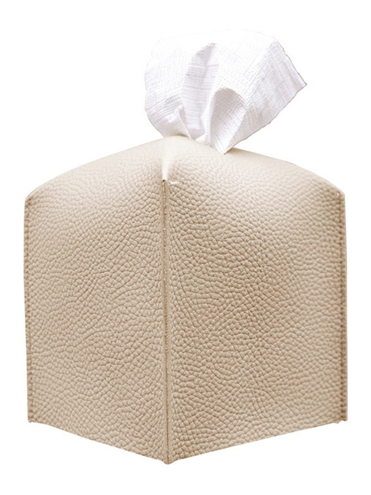 Caja de pañuelos cuadrada creativa para el hogar, Cube de cuero Pu de Color sólido, exquisito y moderno, almacenamiento para encimera de baño
