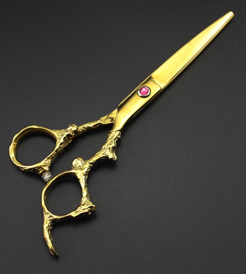 6 "Master Series Gouden Kleur Haar Schaar Set Haar Knippen Schaar En Dunner Schaar Draak Handvat Decoratie Kapper Scharen: cutting only