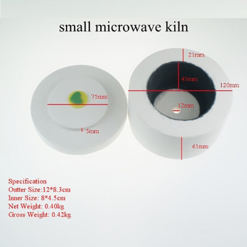 1 stück Keramik Faser Kleine Mikrowelle Ofen Heißer Schmelzen verschmelzen Glas Werkzeug für DIY glas schmuck Dekoration 12x8,3 cm/4,72x3,27''