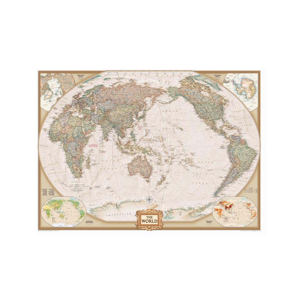 A2 Size HD Printed Vector Map World Physical Map W... – Grandado