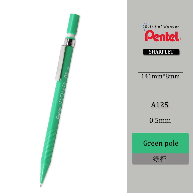 5 pezzi Pentel Sharplet-2 A125-P Matita Meccanica menurut pensil bergerak 0.5 millimetri Giappone Nero/Blu/Verde/Luce blu/colore Rosa di colore: verde 5pezzi