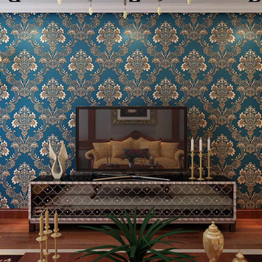 Europese Stijl Vliesbehang Drie-Dimensionale Reliëf Behang Woonkamer Slaapkamer Tv Achtergrond Muur