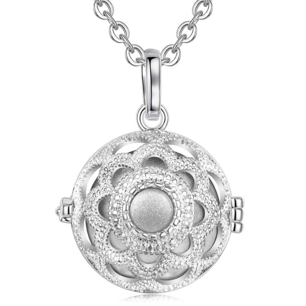 Eudora 20mm Lotus Flower Cage Harmony Ball Chime Bell Pendant Angel Caller Bola Necklace for Baby Pregnancy Jewelry K375: A7