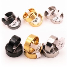 Anillos clásicos de acero inoxidable para hombre y mujer, anillo de boda de tres colores con espejo pulido en el interior, 50 Uds.