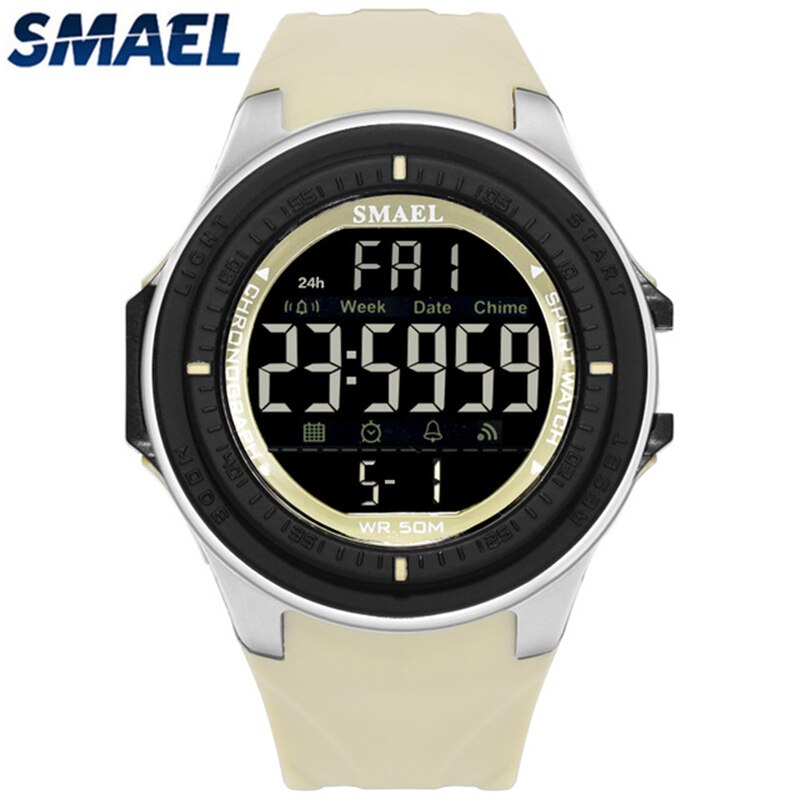 Smael relógio digital esportivo, marca de luxo, mergulho, 50m, relógios, eletrônicos, led, militar, homens, relógios de pulso casual, relógio masculino