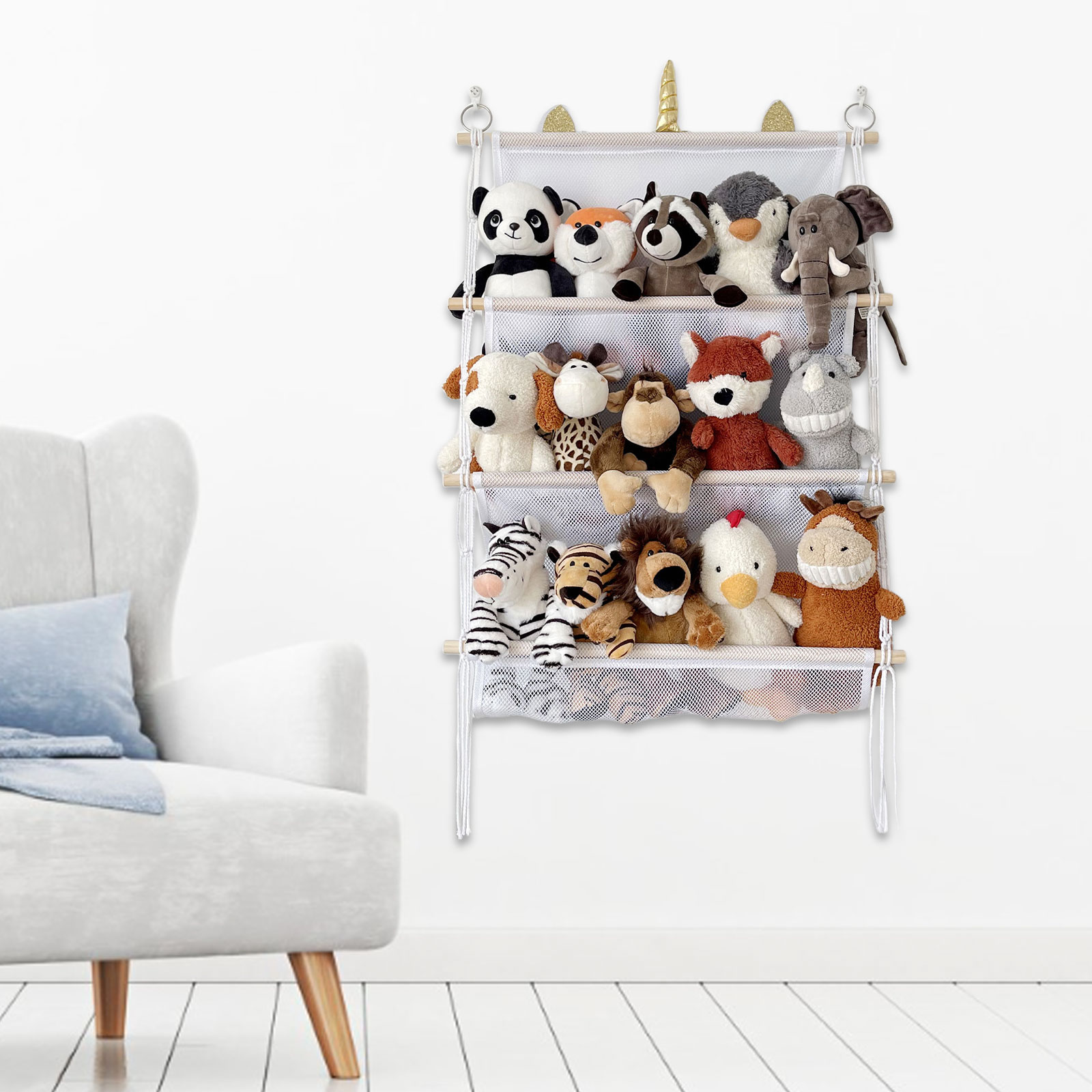 Pluche Speelgoed Opbergnet Opbergtas Boek Pop Opbergrek Muur Opknoping Speelgoed Organizer Voor Kinderkamer Slaapkamer Badkamer Speelkamer