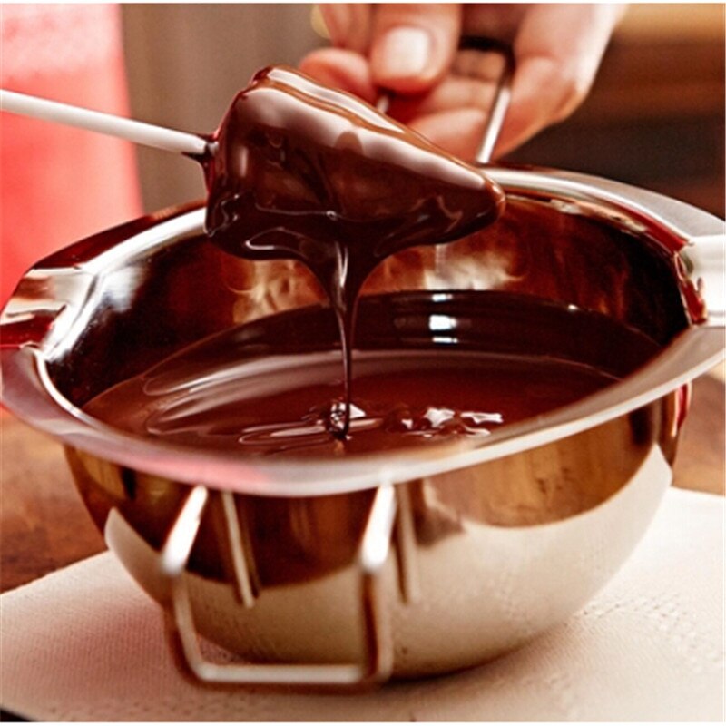 Stainless Steel Chocolate Melting Pot Furnace Heated Milk Bowl with Handle Heated Butter Tool Baking Pastry Tools
