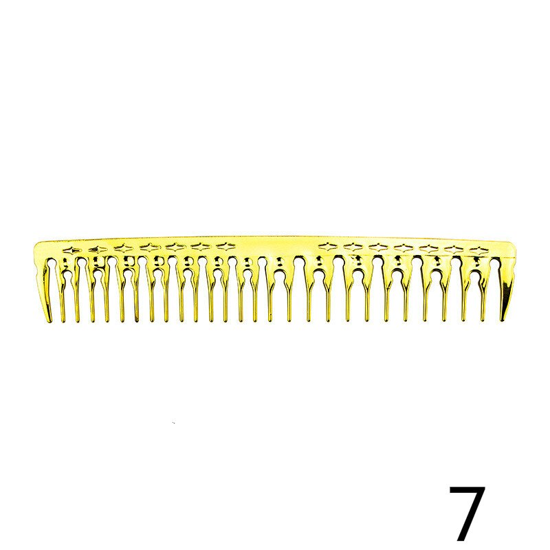 Hair salon hair stylist electroplated gold hairdresser cut comb hollow comb tip tail comb haircut comb: 7