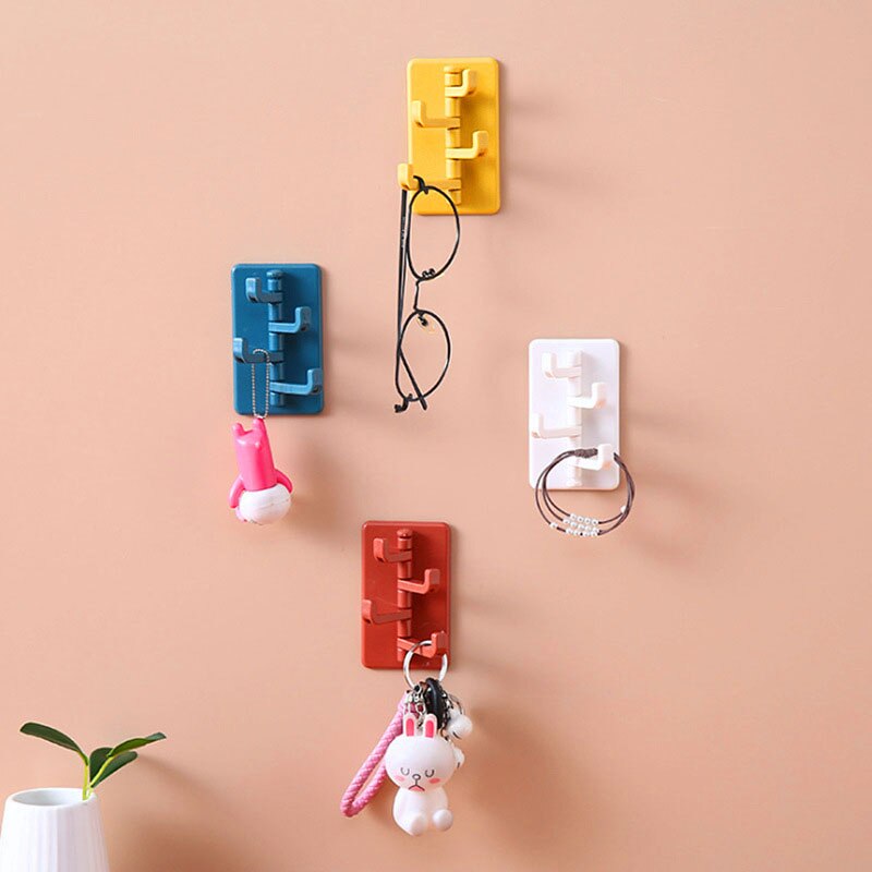 Rotating Adhesive Hook Nordic Adhesive Hook Bathroom Kitchen Wall Hole-Free Hanger key bag clothes hook home organizer