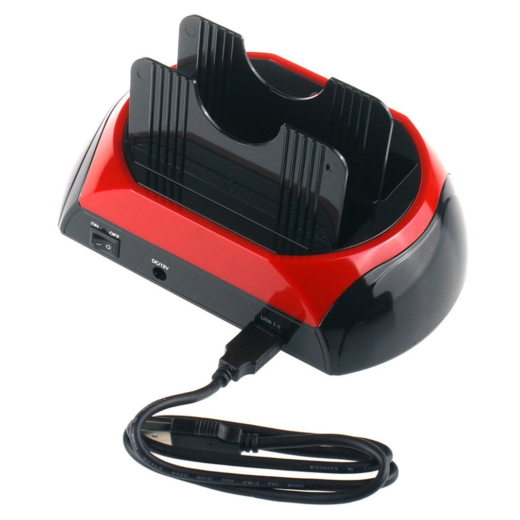 EU Standard Convenient 2.5&3.5 Inch IDE SATA USB 2.0 Dual HDD Hard Drive Disk Station for SATA/HDD/IDE