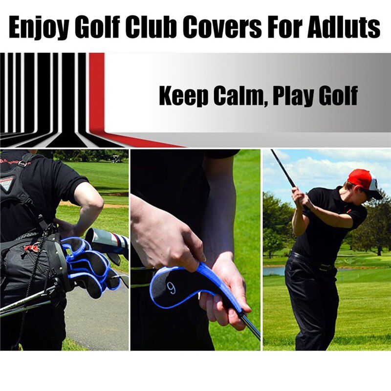 Cubierta de putter Golfclubs con capucha, juego de hierro, cubre cabeza, Beschermende, accesorios de Golf al aire libre, 10 Uds.