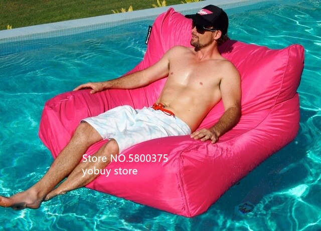 Chaise de sac de haricot flottant de l'eau de grande taille rose, sofa de pouf de natation de flotteur d'été, aucune étiquette ou garnitures