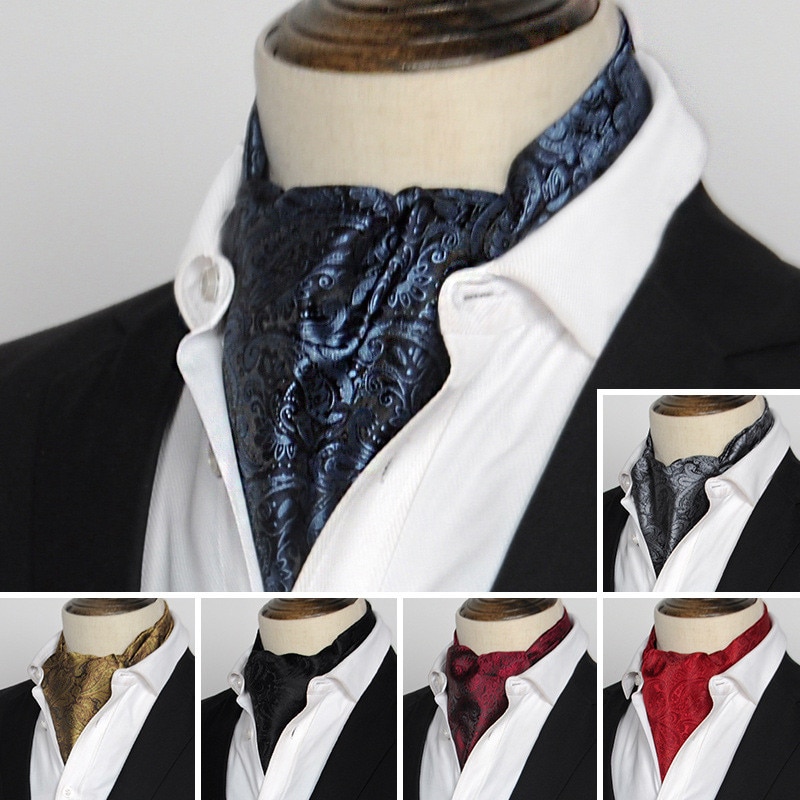 Korean suit silk scarf men neckerchief British retro shirt Printed scarf spring ring business neutral scarves