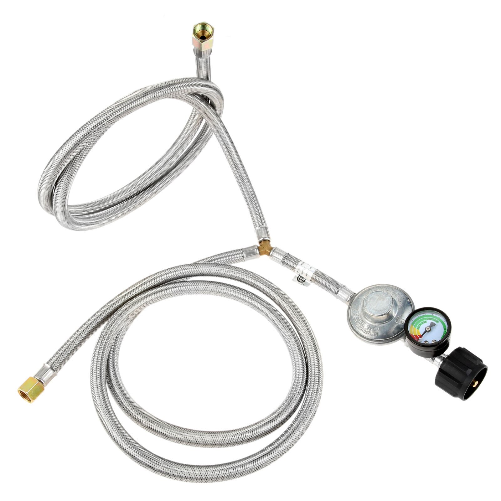 5ft Low Pressure Propane Regulator Adapter with Tank Gauge